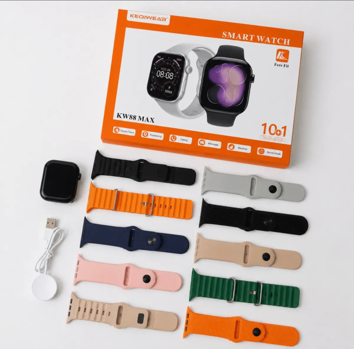 KEQIWEAR KW88 MAX Smart Watch Combo