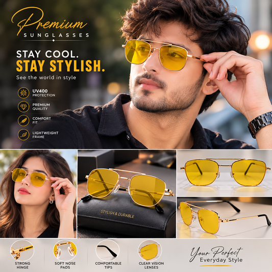Premium Yellow Lens Sunglasses