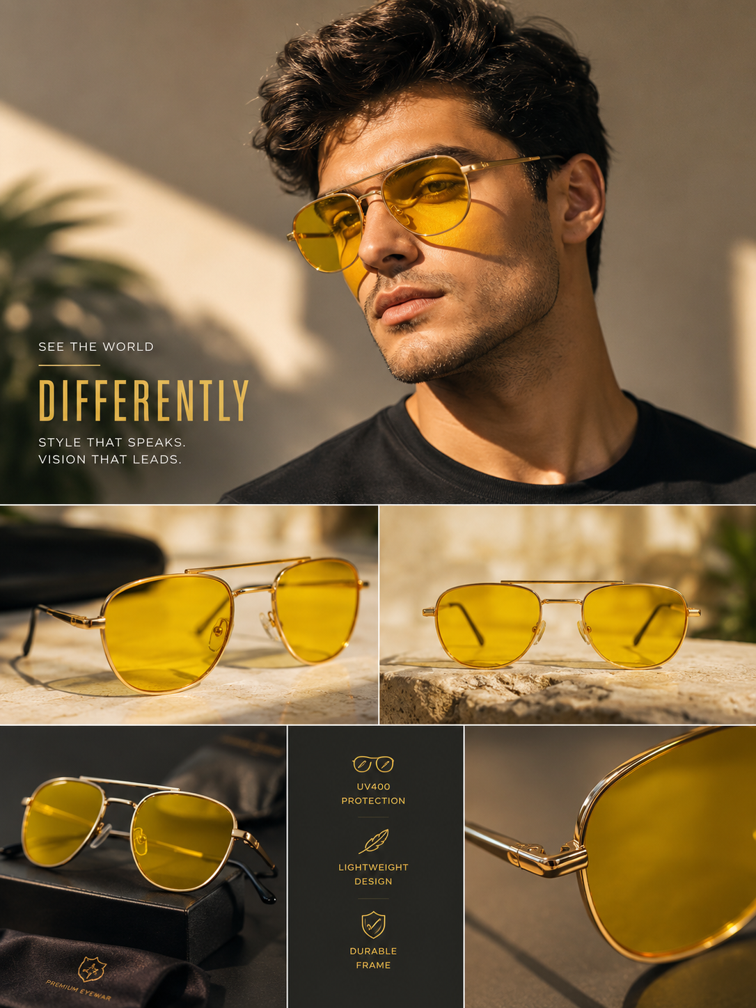 Premium Yellow Lens Sunglasses