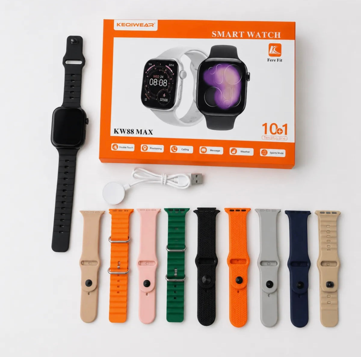 KEQIWEAR KW88 MAX Smart Watch Combo