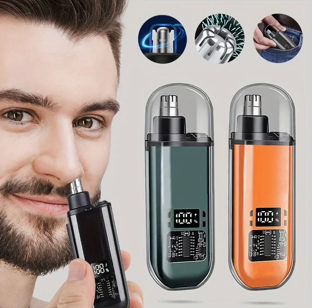 Digital Display Electric Nose & Ear Hair Trimmer