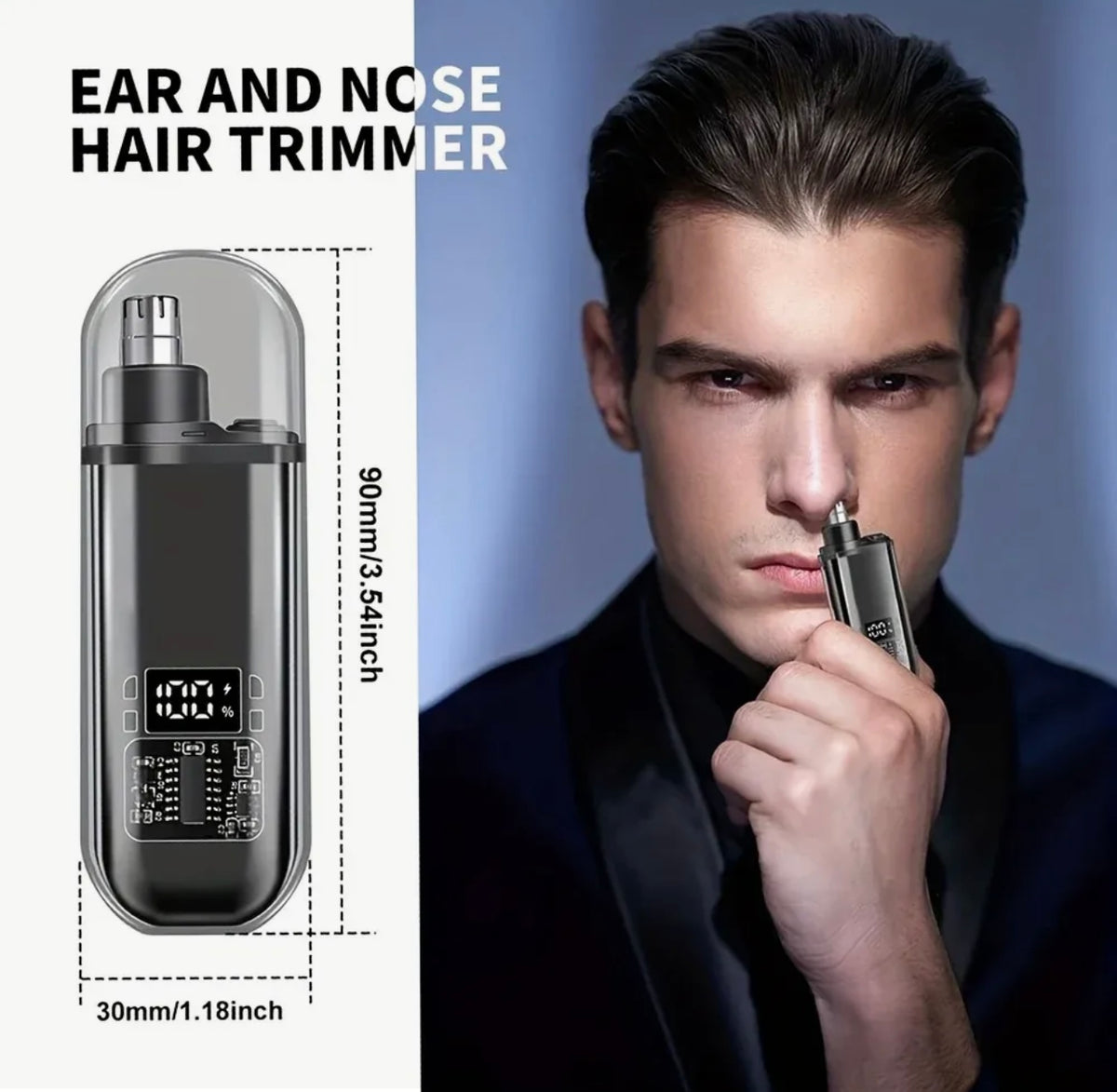 Digital Display Electric Nose & Ear Hair Trimmer
